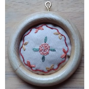 Embroidered Rose Miniature Picture by Laura Rizzardini