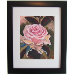 Pink rose.  8" x 10",  limited edition Giclee by Linda Sacketti