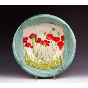 Poppies Large Bowl by Peggy Crago