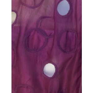 Hand-painted and nuno felted scarf with the cutouts by Nadiya  Shulhan