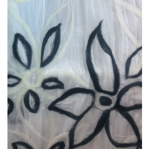 Silk Felt Shawl with Floral Pattern by Nadiya  Shulhan