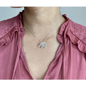 ELEPHANT SMALL PENDANT NECKLACE FILIGREE SILVER by Liliana Olmos