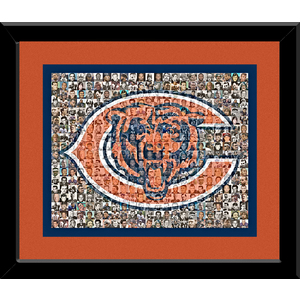 Chicago Bears Photo Mosaic Print Art Created Using over 100 Past & Present Players.  by David Addario