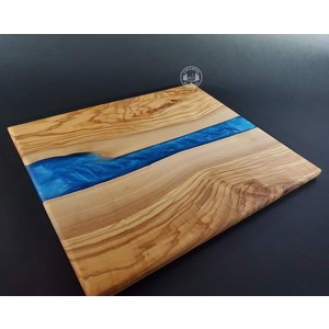 Olive wood river board with 'Caribbean blue' charcuterie tray by Alexa Nixon