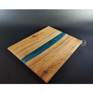 Olive wood with 'bora bora blue' river charcuterie tray by Alexa Nixon