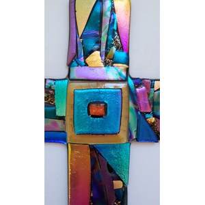 Fused glass cross by Cindi  Mapes 