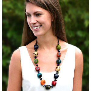 Lourdes Bold Tagua Statement Necklace by Ande Axelrod