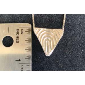 2-Sided Triangle in Fine Silver with Sterling Box Chain by Jay Andrew Lensink