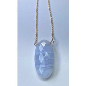 Blue Lace Agate Necklace  by Candace Marsella
