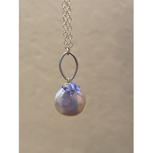 Freshwater Pearl Tanzanite Necklace  by Candace Marsella