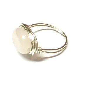 Wire Wrapped Ring Silver with Stone by Laura Nigro