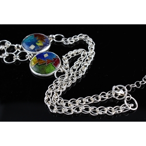 Abstract 3 Circle Cloisonne Enamel Necklace by Tonya Butcher