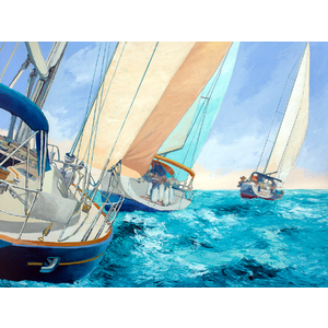 Smooth Sailing 48X36" by Leon Ruiz