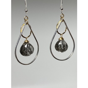 Pair of Rutilated Quartz Chandelier Earrings by Candace Marsella