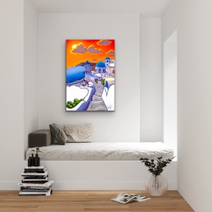 Chasing the Sun in Santorini Limited Edition on Canvas by Grant Pecoff
