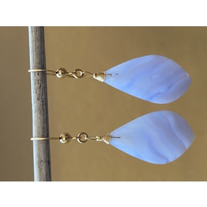 Blue Lace Agate Earrings by Candace Marsella