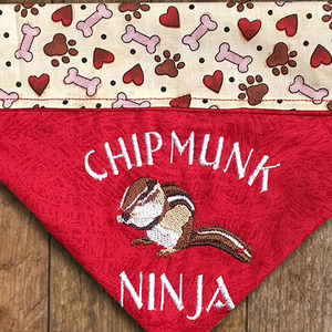 Dog Bandana - Chipmunk Ninja by Cyndi Jensen