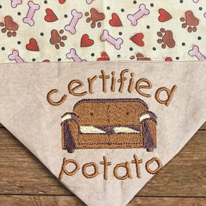 Dog Bandana - Certified Couch Potato by Cyndi Jensen