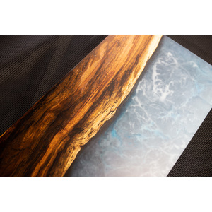 Koa and Blue Epoxy Wall Hanging  by Adrian Vogel