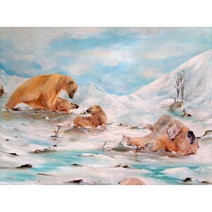 Polar Bear Fantasy 40x28 by Thelma Fanstone Haffner