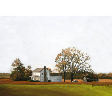 Medium white farm house by artist richard wilson