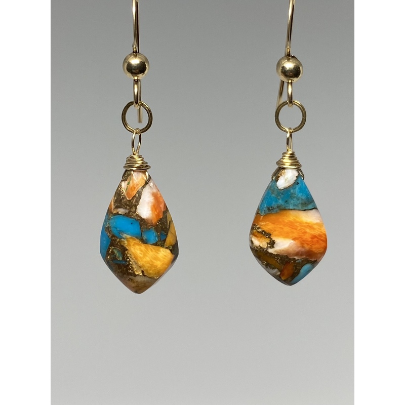 Turquoise oyster shell earrings  by Candace Marsella
