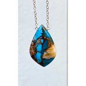 Turquoise Oyster Shell Pendant Necklace  by Candace Marsella