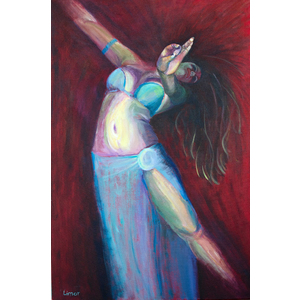 Belly Dancer Print on Watercolor Paper by Limor Dekel