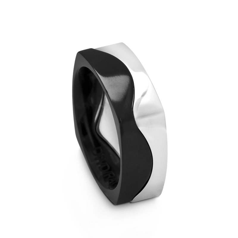 Black and White Puzzle Ring by Diana Widman