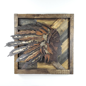 SOLD!!! Rustic Mixed Media Metal "Indian Cheif" by Brandon DeNormandie