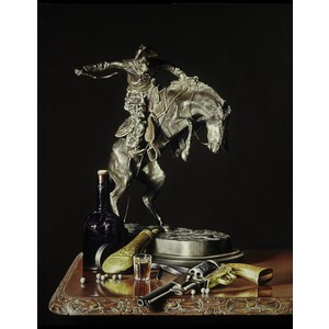 Still Life with Remington Bronze by Michael Donner Dlugolecki