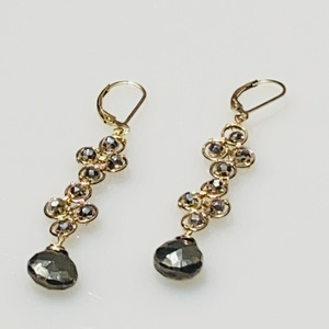 Double 4 Jumpring Pyrite Earrings  by Barbara  Weinreb