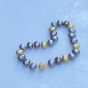 Pillow Shape multi Shell Pearl Necklace by Barbara  Weinreb