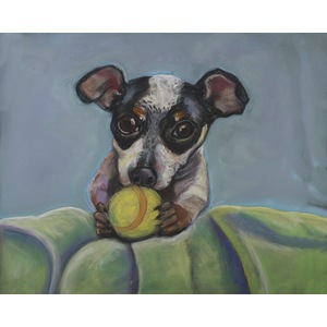 Chihauhau puppy with tennis ball by Ann Marie Hoff