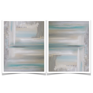 Turquoise Diptych Limited Edition Fine Art Print by Carolina Garzon