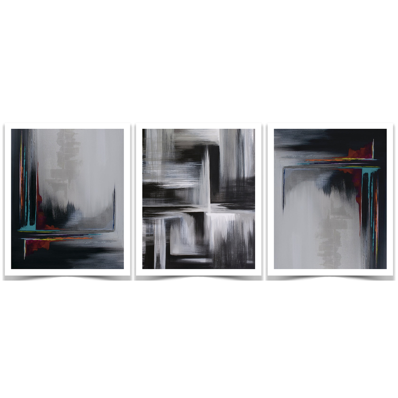 Onyx Triptych Limited Edition Fine Art Print by Carolina Garzon