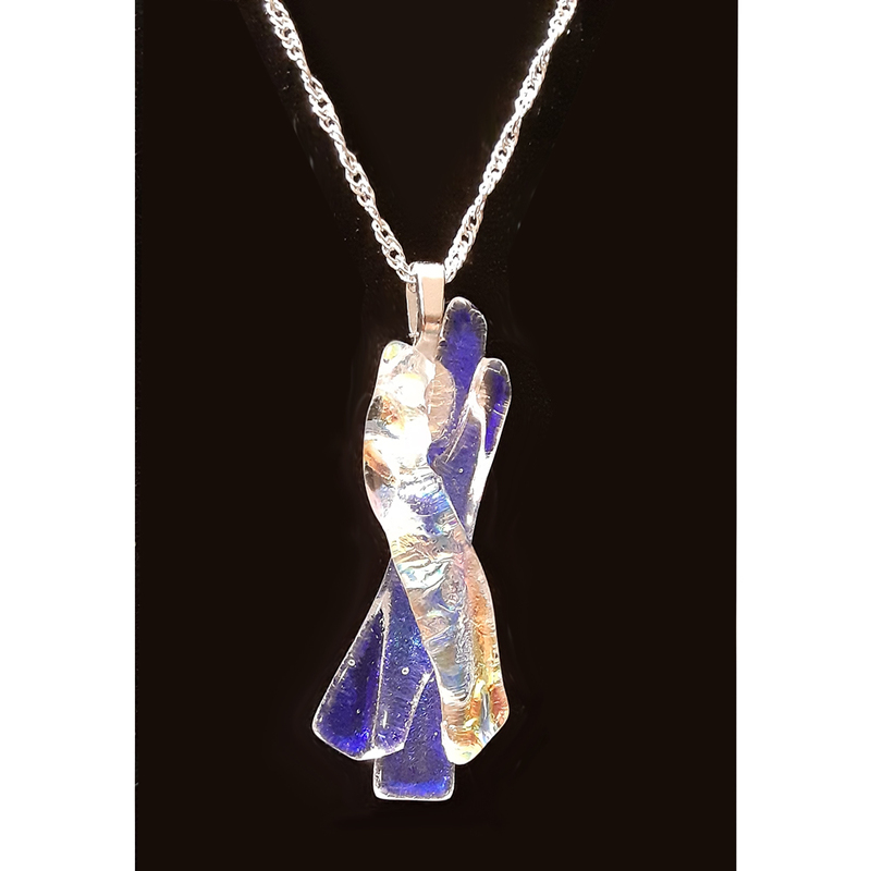 Percula's Fairy Wing Fused Glass Necklace by Kat Huddleston