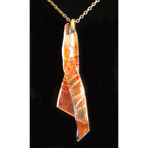 Scarlet's Fairy Wing Fused Glass Necklace by Kat Huddleston