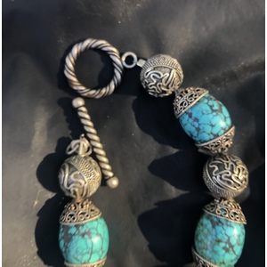Turquoise & Silver Necklace by Ann Marie Hoff