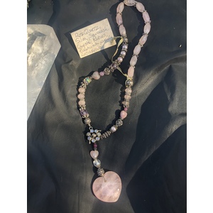 Rose Quartz Heart Pendant Necklace by Ann Marie Hoff