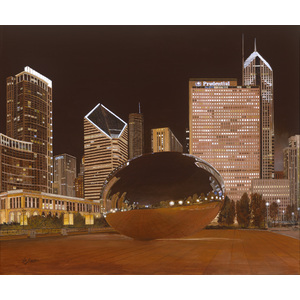 Cloud Gate At Night by Val Fischer