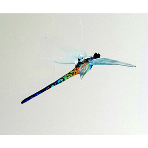 Hanging Dragonfly Ornament in Dichroic Glass by Thomas von Koch