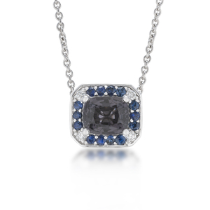 Gray Spinel, Sapphire, and Diamond Pendant by Diana Widman