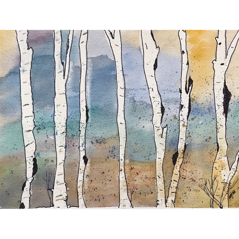 Colorful Birches II by Regina Roland