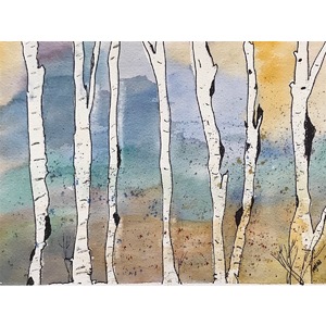 Colorful Birches II by Regina Roland