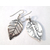 Thumb leaf half earrings madefromcoins large