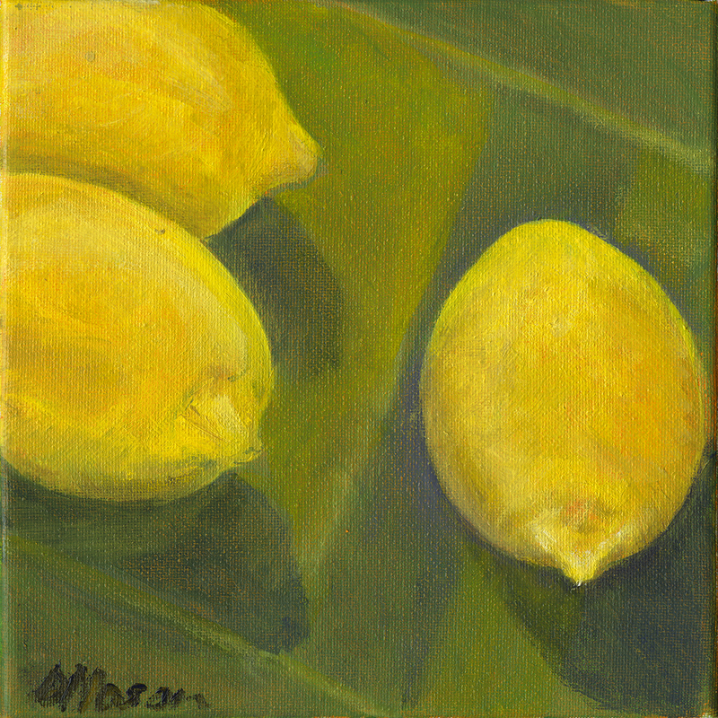 3 Lemons 8" x 8" by Dorothy Mason
