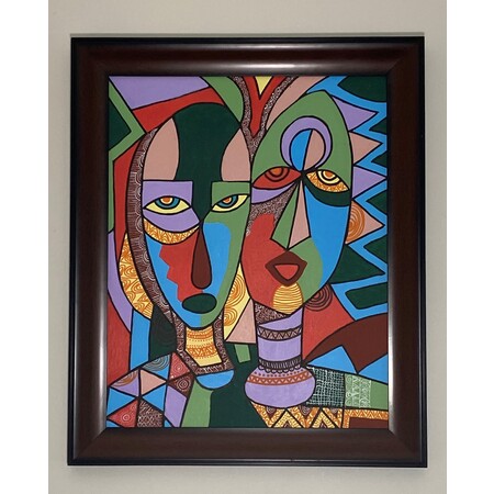 Medium the couple   16 x 20  acrylic on canvas with frame