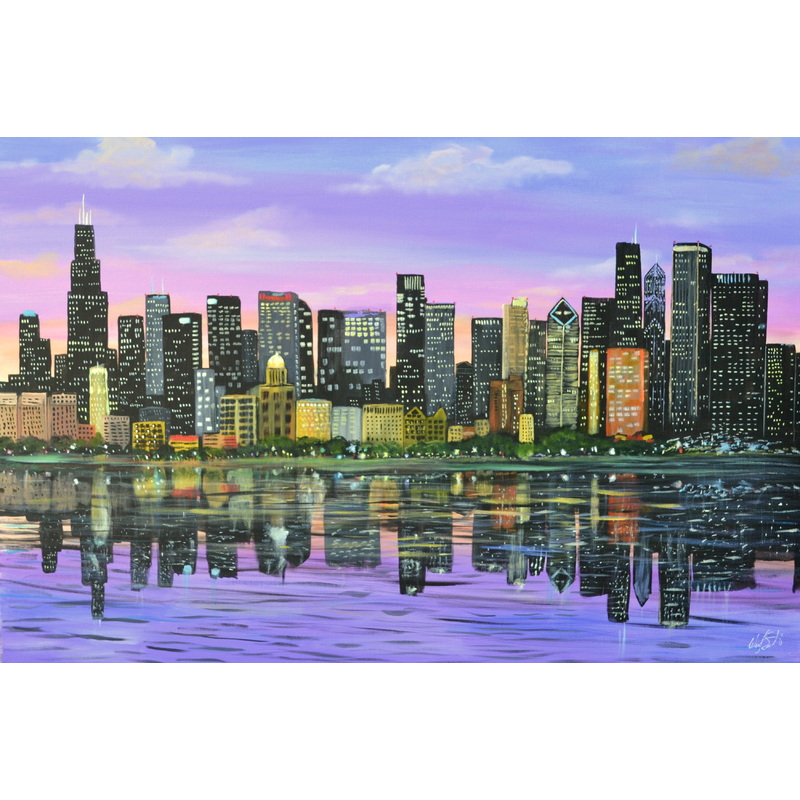 Bright lights Big City (Chicago skyline) by Wendy Smith