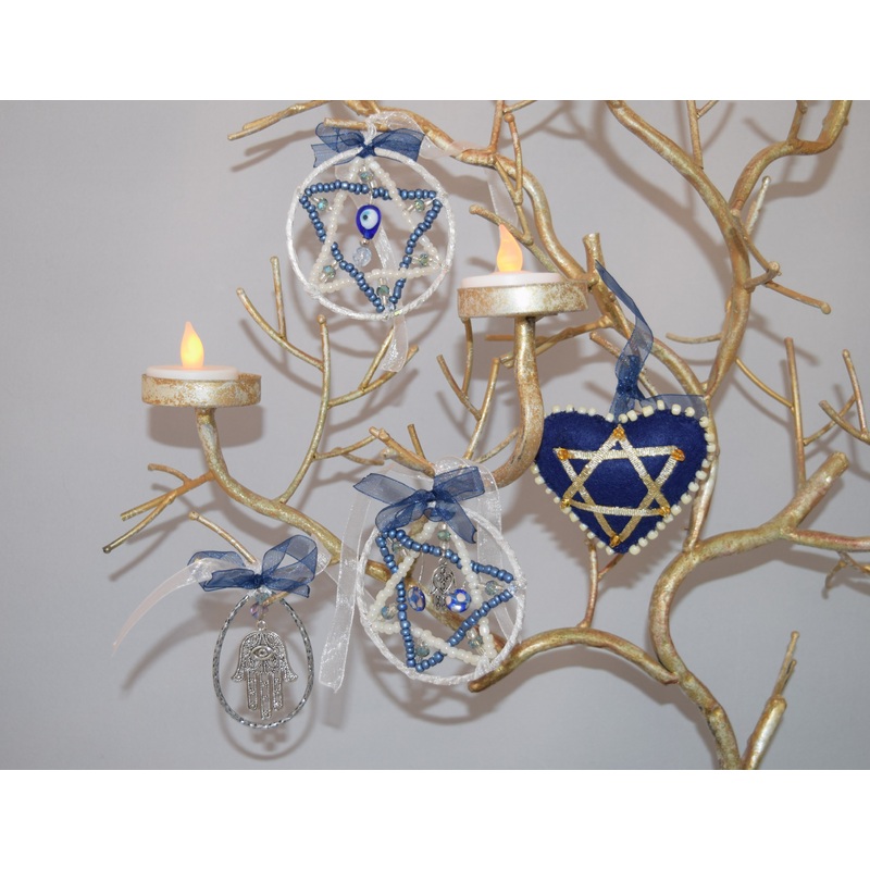 Star of David ornaments, set of 4 by Renata Maliszewski